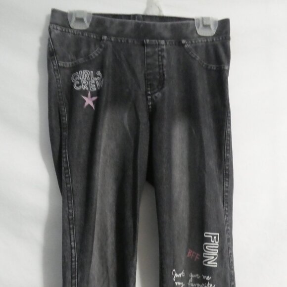H&M | 11 - 12 years | Graphic Charcoal Denim Leggings | Back Pockets - Picture 6 of 16